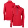 Women's Cincinnati Reds Cutter & Buck Red Americana Logo Adapt Eco Knit Stretch Recycled Half-Zip Pullover Top