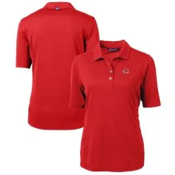 Women's Cincinnati Reds Cutter & Buck Red Americana Logo DryTec Virtue Eco Pique Recycled Polo