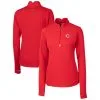 Women's Cincinnati Reds Cutter & Buck Red DryTec Traverse Stretch Quarter-Zip Pullover Top