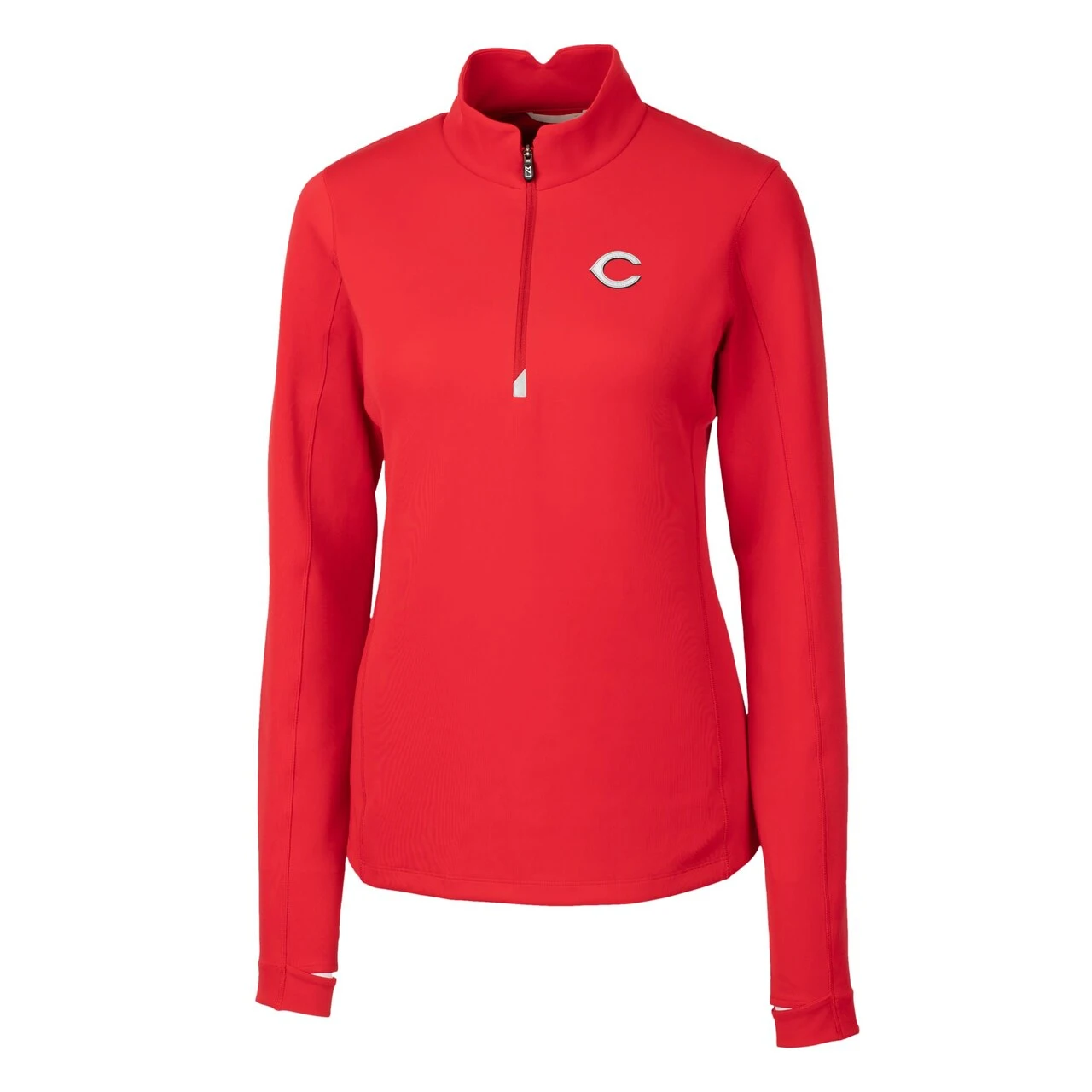 Women's Cincinnati Reds Cutter & Buck Red DryTec Traverse Stretch Quarter-Zip Pullover Top - Image 2