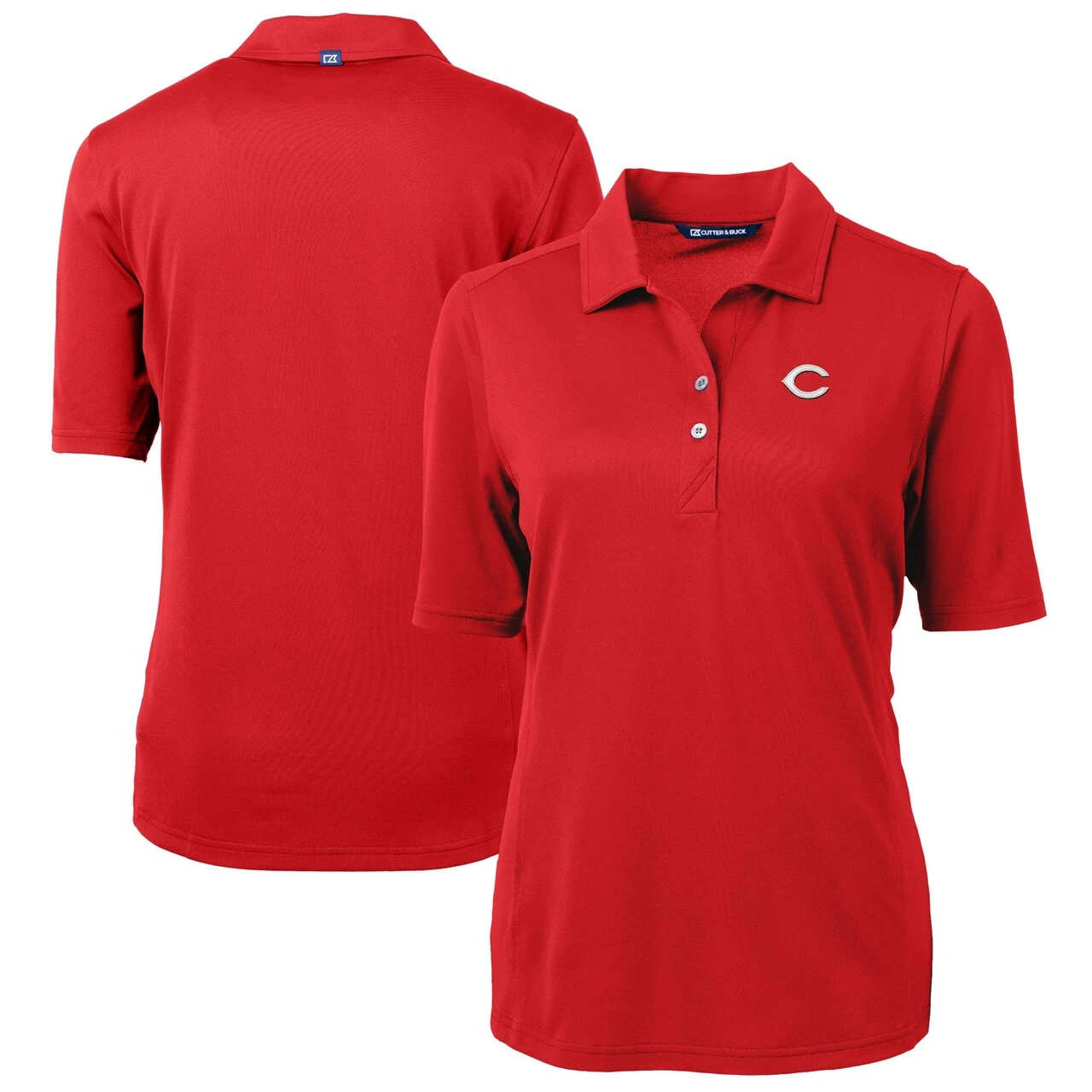 Women's Cincinnati Reds Cutter & Buck Red DryTec Virtue Eco Pique Recycled Polo