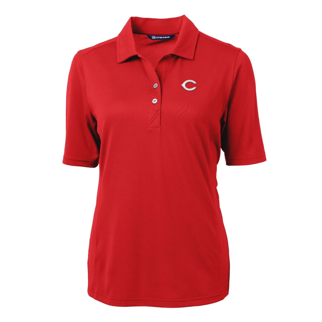 Women's Cincinnati Reds Cutter & Buck Red DryTec Virtue Eco Pique Recycled Polo - Image 2