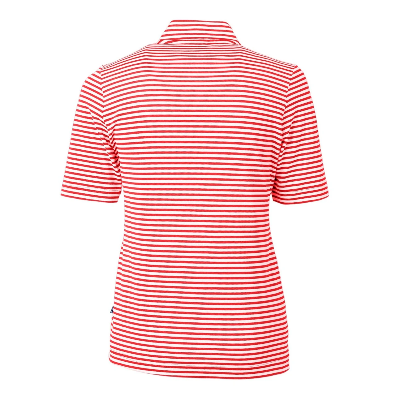 Women's Cincinnati Reds Cutter & Buck Red Virtue Eco Pique Stripe Recycled Quarter-Zip Pullover Top - Image 3