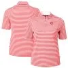 Women's Cincinnati Reds Cutter & Buck Red Virtue Eco Pique Stripe Top