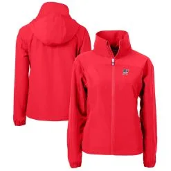 Women's Miami Marlins Cutter & Buck Red Charter Eco Recycled Full-Zip Jacket