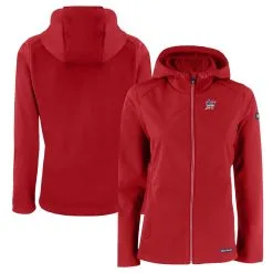 Women's Miami Marlins Cutter & Buck Red Evoke Eco Softshell Recycled Full-Zip Jacket