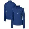 Women's Atlanta Braves Cutter & Buck Royal DryTec Traverse Stretch Quarter-Zip Pullover Top