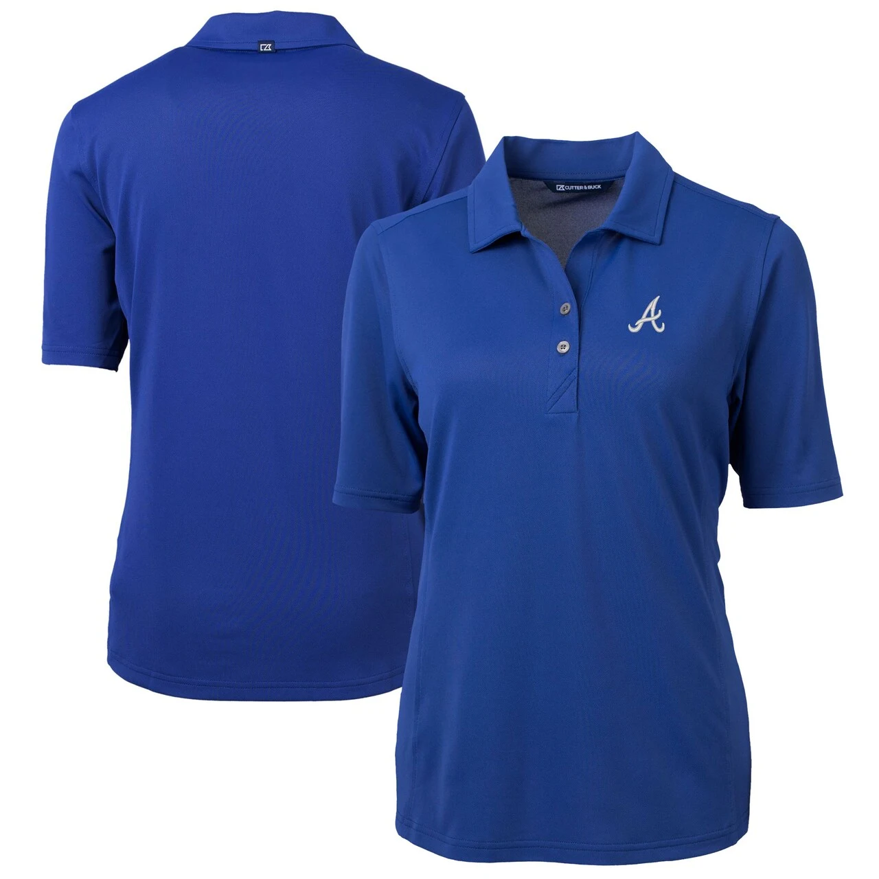 Women's Atlanta Braves Cutter & Buck Royal DryTec Virtue Eco Pique Recycled Polo