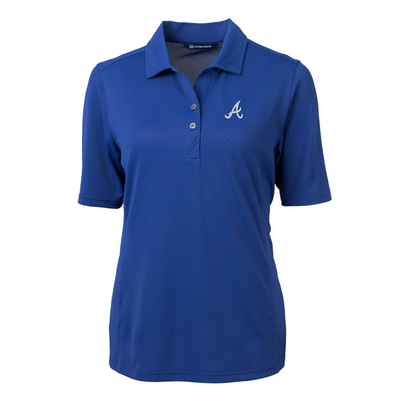 Women's Atlanta Braves Cutter & Buck Royal DryTec Virtue Eco Pique Recycled Polo - Image 2