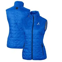Women's Atlanta Braves Cutter & Buck Royal Rainier PrimaLoft Eco Full-Zip Puffer Vest