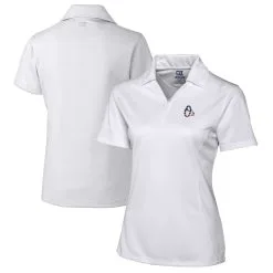 Women's Baltimore Orioles Cutter & Buck White Americana Logo DryTec Genre Textured Solid Polo