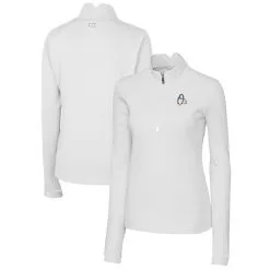 Women's Baltimore Orioles Cutter & Buck White Americana Logo DryTec Traverse Stretch Quarter-Zip Pullover Top