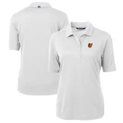 Women's Baltimore Orioles Cutter & Buck White DryTec Virtue Eco Pique Recycled Polo