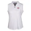 Women's Cincinnati Reds Cutter & Buck White Forge Sleeveless Polo
