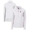 Women's Detroit Tigers Cutter & Buck White Americana Logo Adapt Eco Knit Stretch Recycled Half-Zip Pullover Top