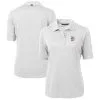 Women's Detroit Tigers Cutter & Buck White Americana Logo DryTec Virtue Eco Pique Recycled Polo