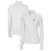 Women's Miami Marlins Cutter & Buck White Americana Logo DryTec Traverse Stretch Quarter-Zip Pullover Top