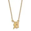 LogoArt Women's Detroit Tigers 18'' 10k Yellow Gold Small Pendant Necklace