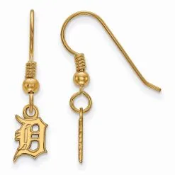 LogoArt Women's Detroit Tigers Gold-Plated Sterling Silver Extra-Small Dangle Earrings