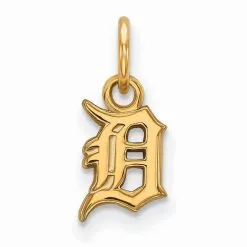LogoArt Women's Detroit Tigers Gold-Plated Sterling Silver Extra-Small Pendant