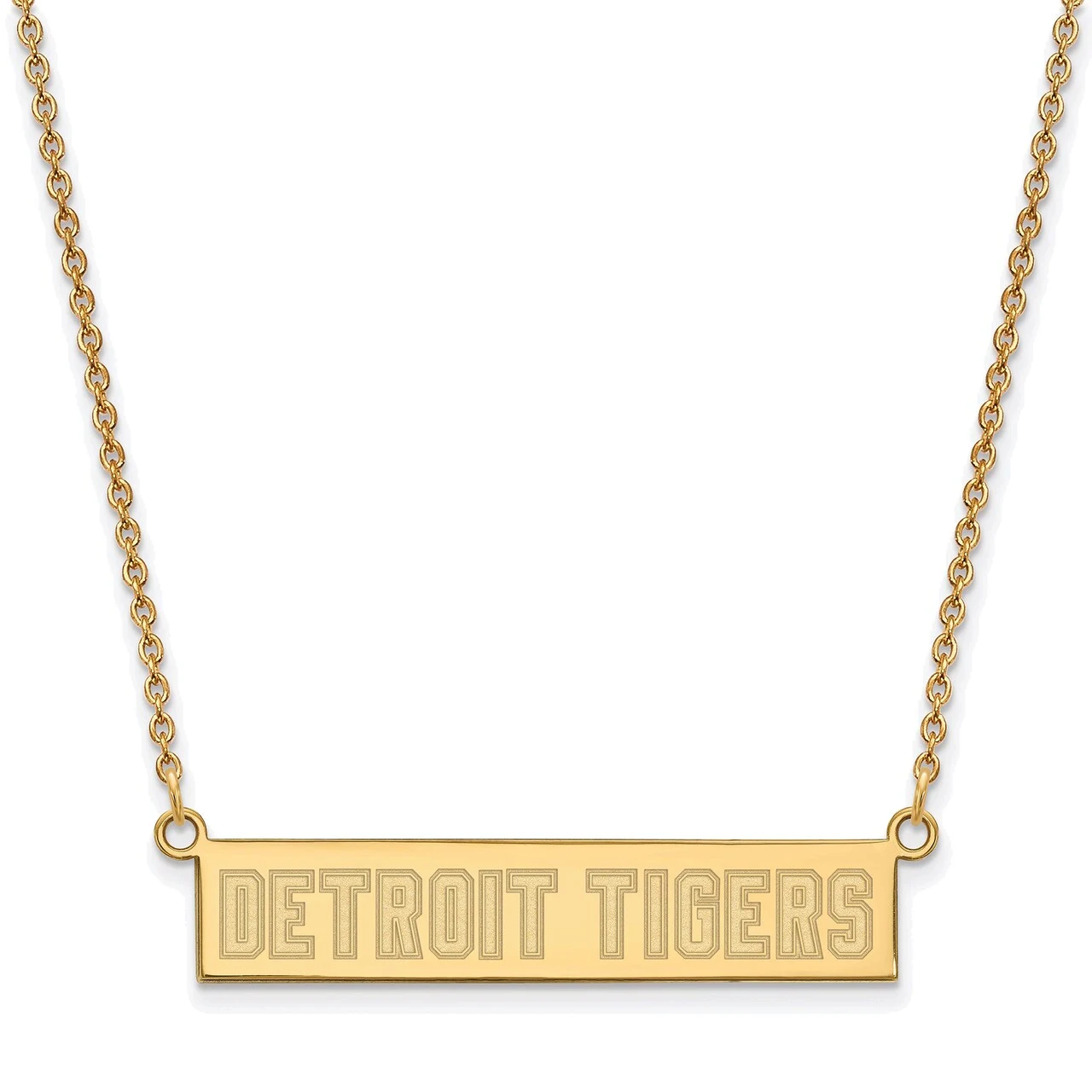 LogoArt Women's Detroit Tigers Gold-Plated Sterling Silver Small Bar Necklace