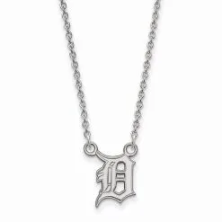 LogoArt Women's Detroit Tigers Small Sterling Silver Pendant Necklace