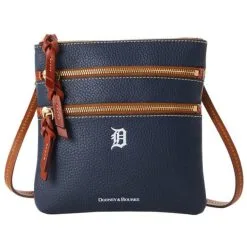 Women's Detroit Tigers Dooney & Bourke Pebble Triple-Zip Core Crossbody Purse