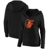 Women's Baltimore Orioles Fanatics Branded Black Official Logo Crossover V-Neck Pullover Hoodie