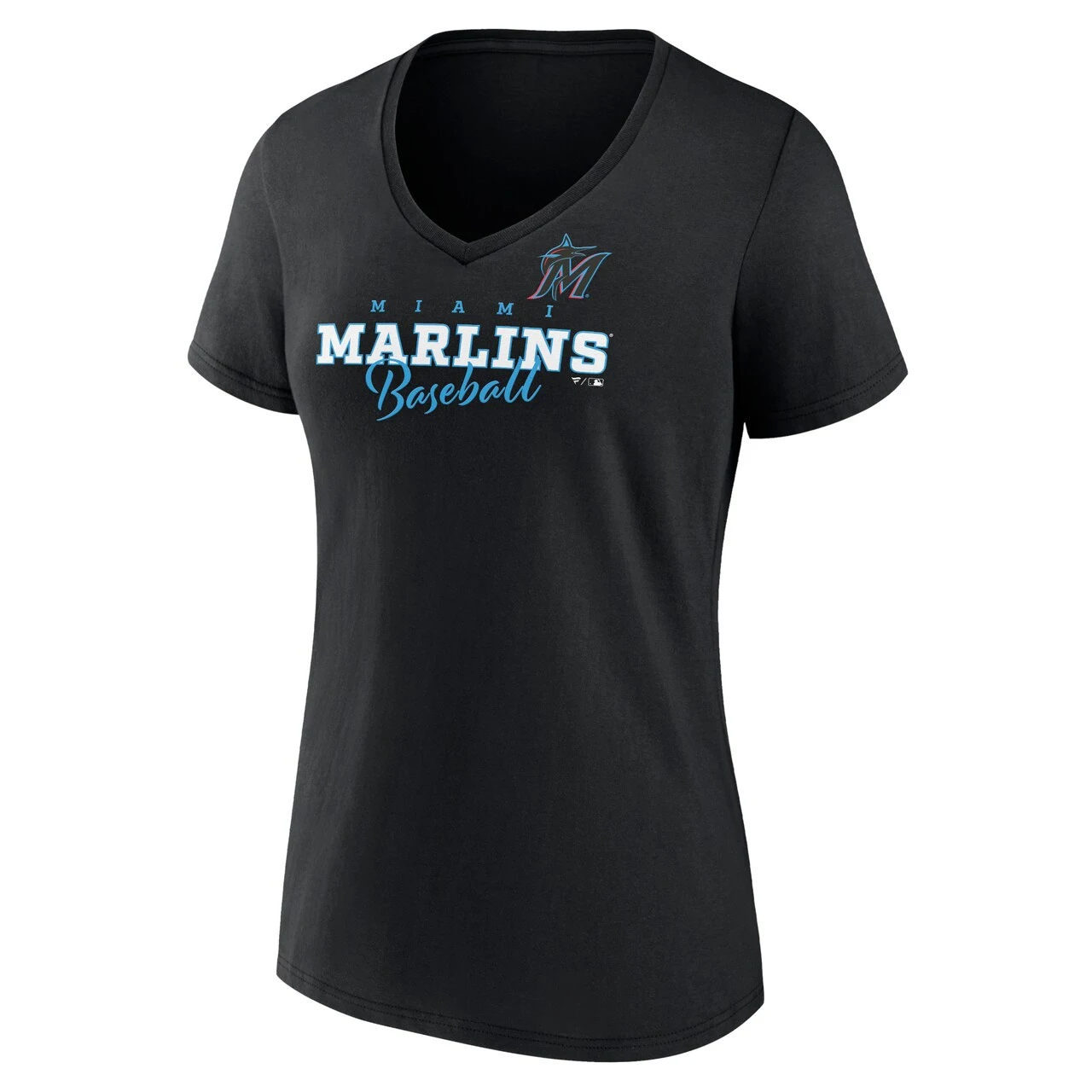 Women's Miami Marlins Fanatics Branded Black Back In Business V-Neck T-Shirt - Image 2