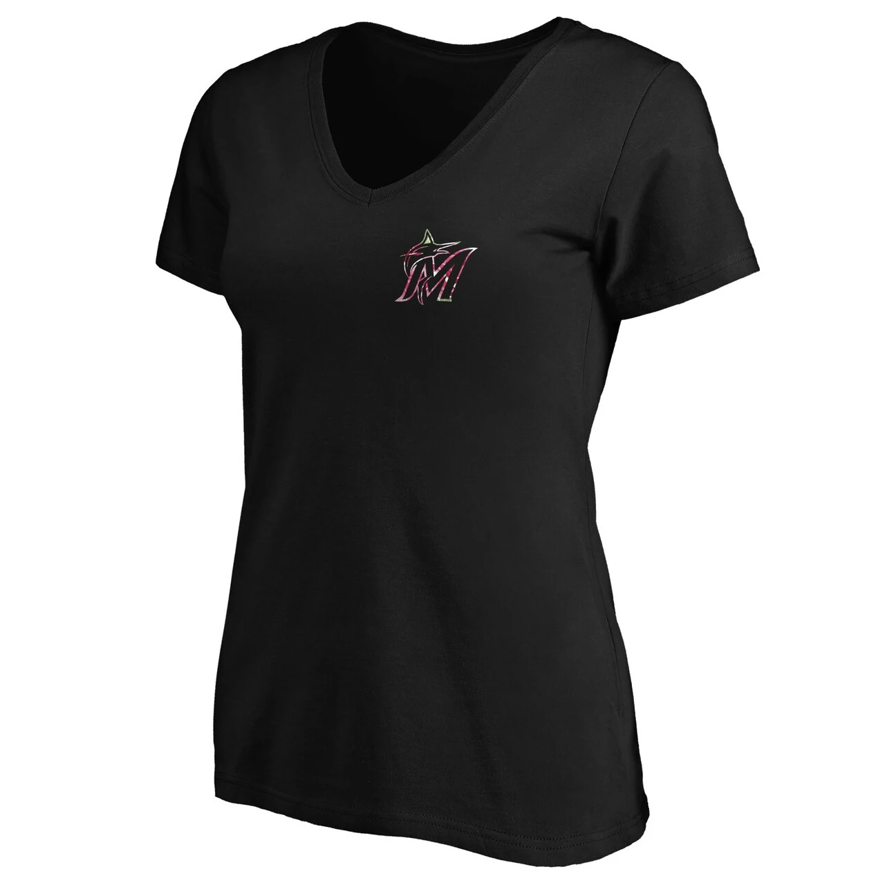 Women's Miami Marlins Fanatics Branded Black Plus Size Mother's Day V-Neck T-Shirt - Image 2
