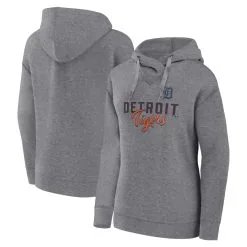 Women's Detroit Tigers Fanatics Branded Heather Gray Script Favorite Pullover Hoodie