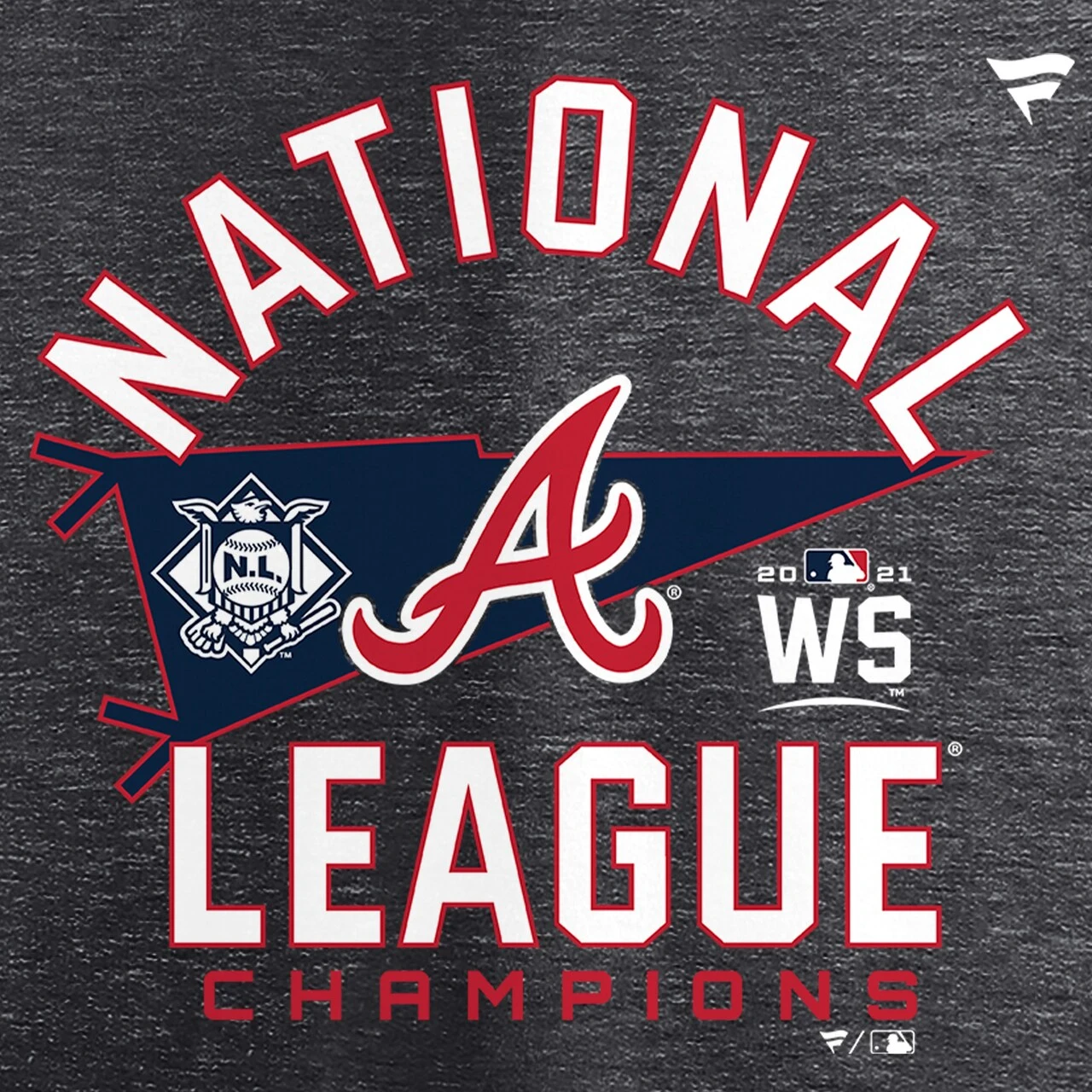 Women's Atlanta Braves Fanatics Branded Heathered Charcoal 2021 National League Champions Locker Room Plus Size V-Neck T-Shirt - Image 4