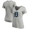 Women's Detroit Tigers Fanatics Branded Heathered Gray Core Official Logo V-Neck T-Shirt