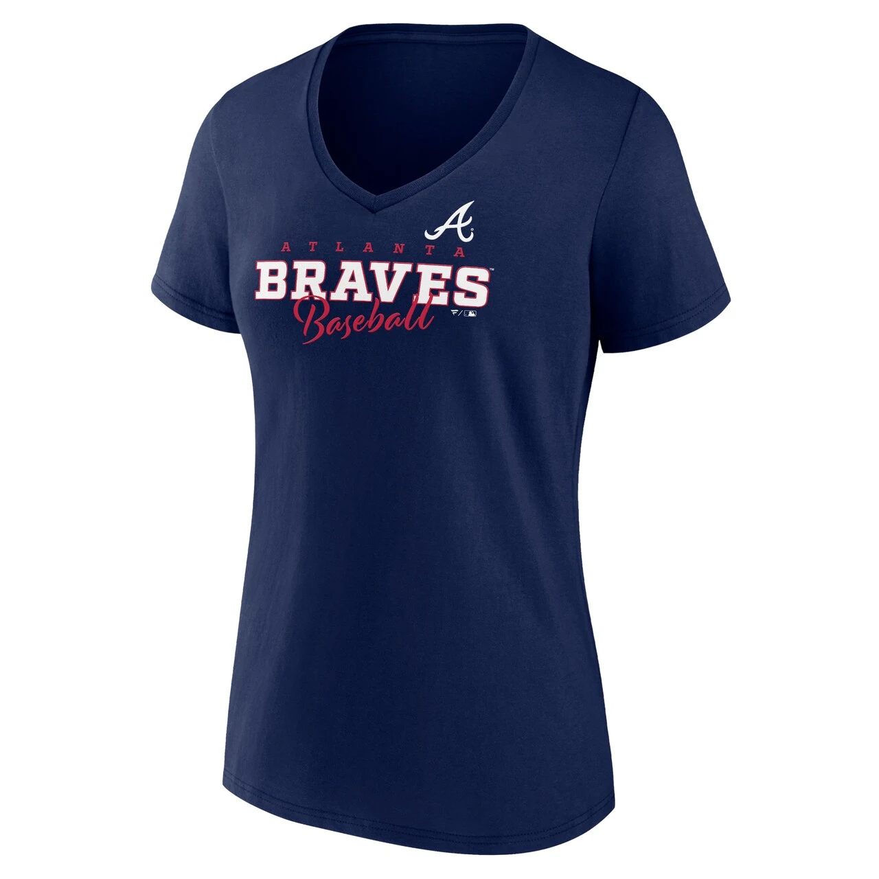 Women's Atlanta Braves Fanatics Branded Navy Back In Business V-Neck T-Shirt - Image 2