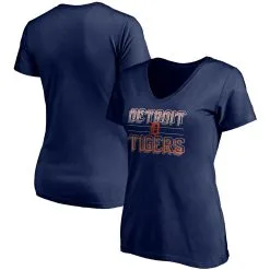 Women's Detroit Tigers Fanatics Branded Navy Compulsion To Win V-Neck T-Shirt