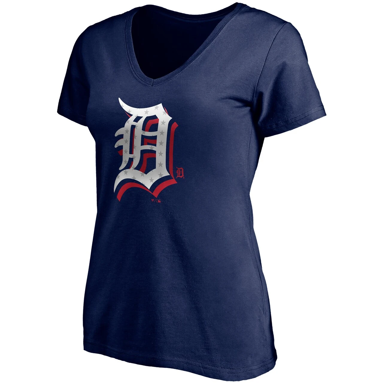 Women's Detroit Tigers Fanatics Branded Navy Red White & Team V-Neck T-Shirt - Image 2