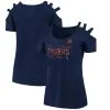 Women's Detroit Tigers Fanatics Branded Navy Three Strap Open Shoulder T-Shirt
