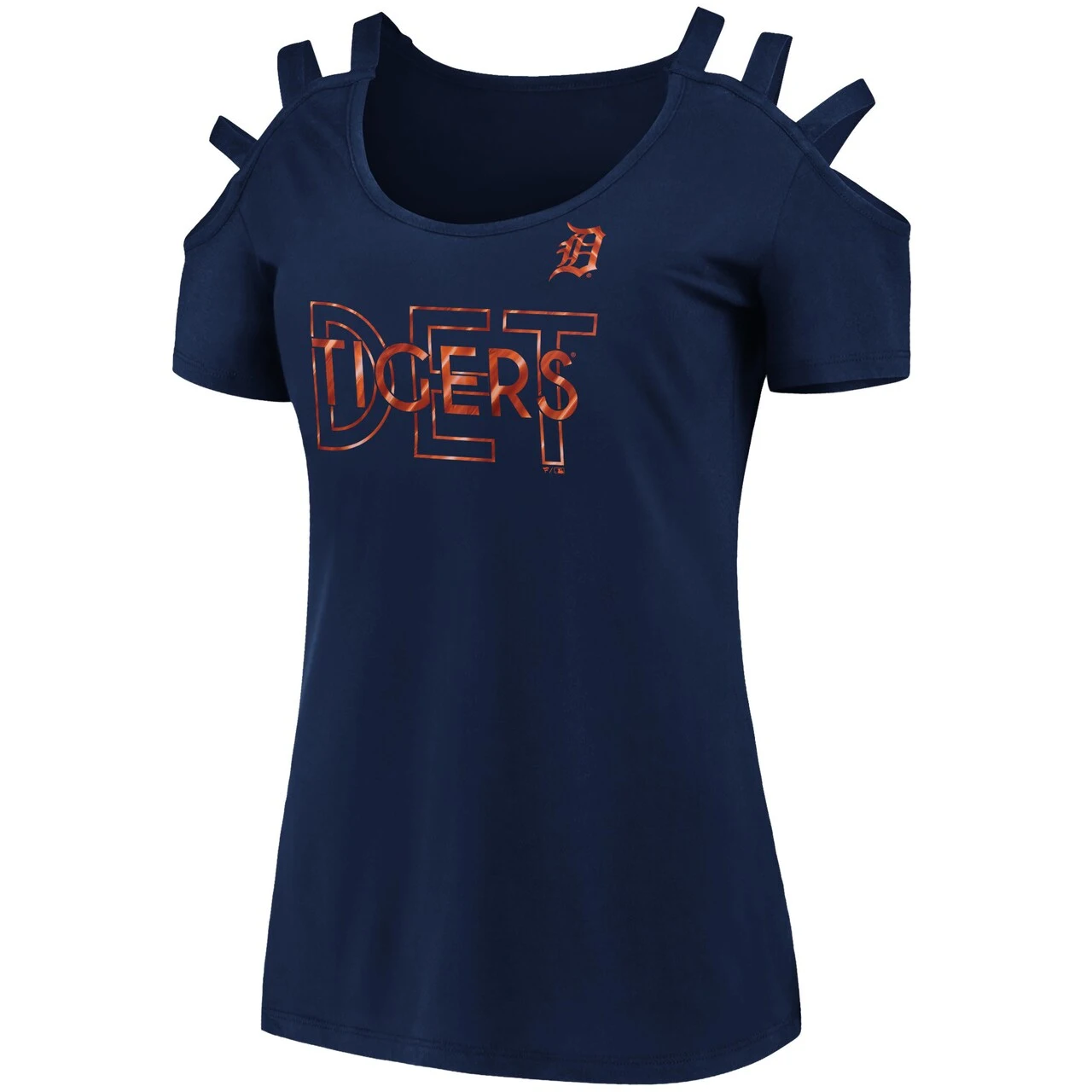 Women's Detroit Tigers Fanatics Branded Navy Three Strap Open Shoulder T-Shirt - Image 2