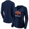 Women's Detroit Tigers Fanatics Branded Navy Victory Script V-Neck Long Sleeve T-Shirt