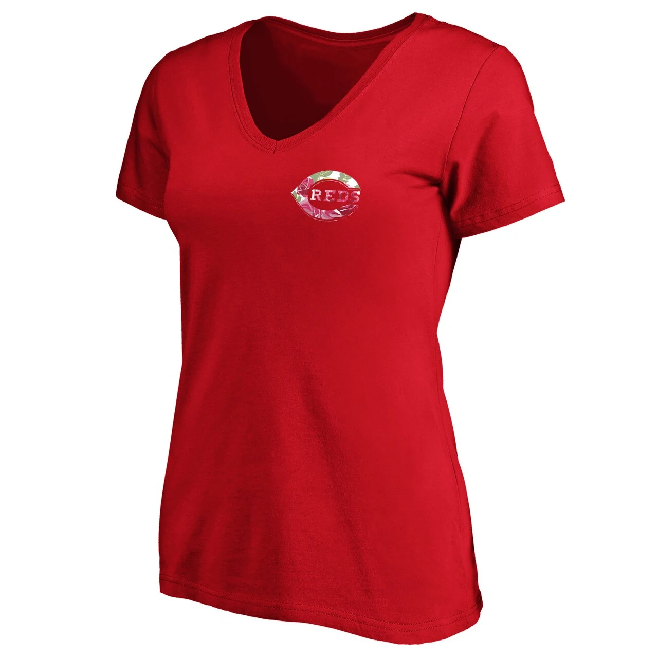 Women's Cincinnati Reds Fanatics Branded Red Plus Size Mother's Day V-Neck T-Shirt - Image 2