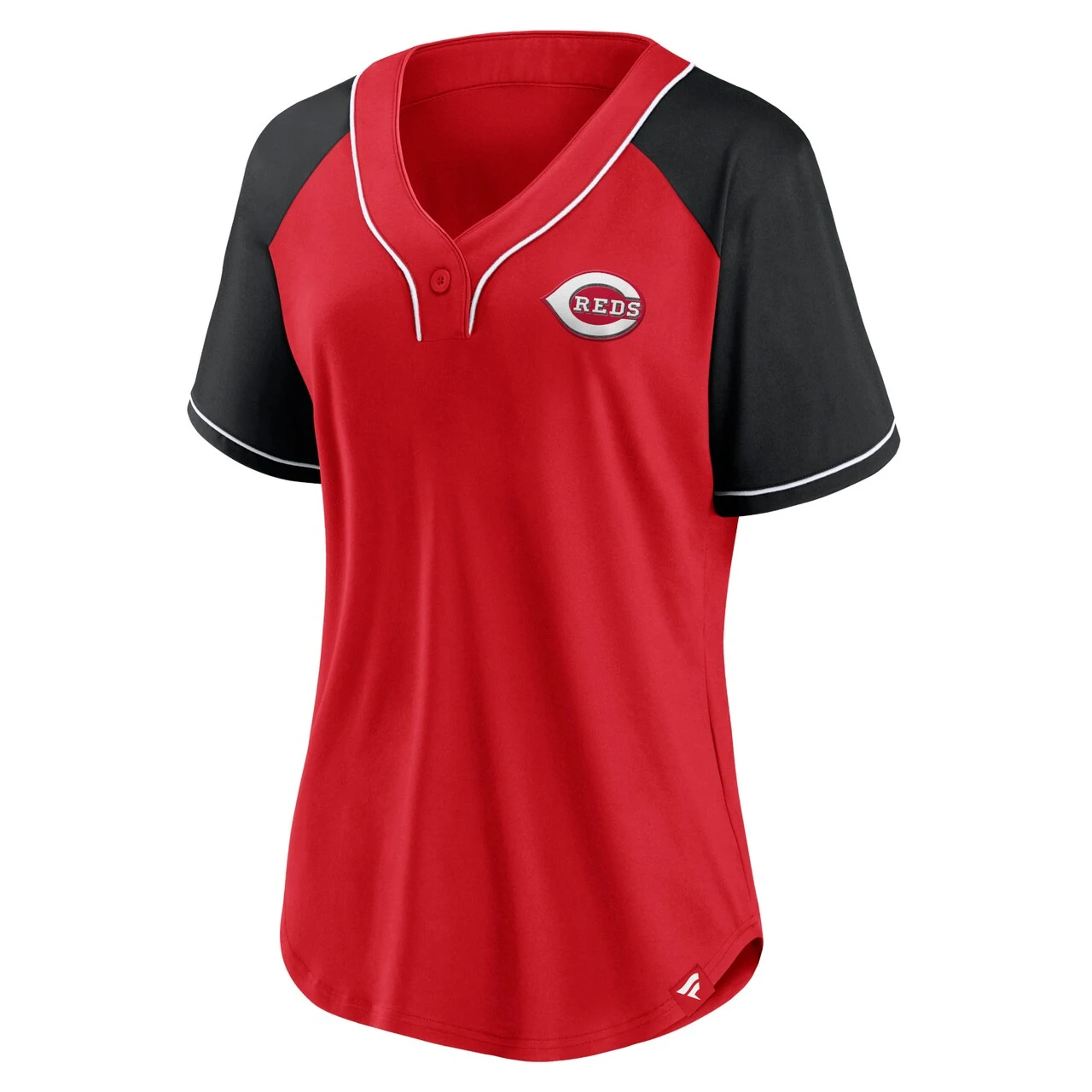 Women's Cincinnati Reds Fanatics Branded Red Ultimate Style Raglan V-Neck T-Shirt - Image 2