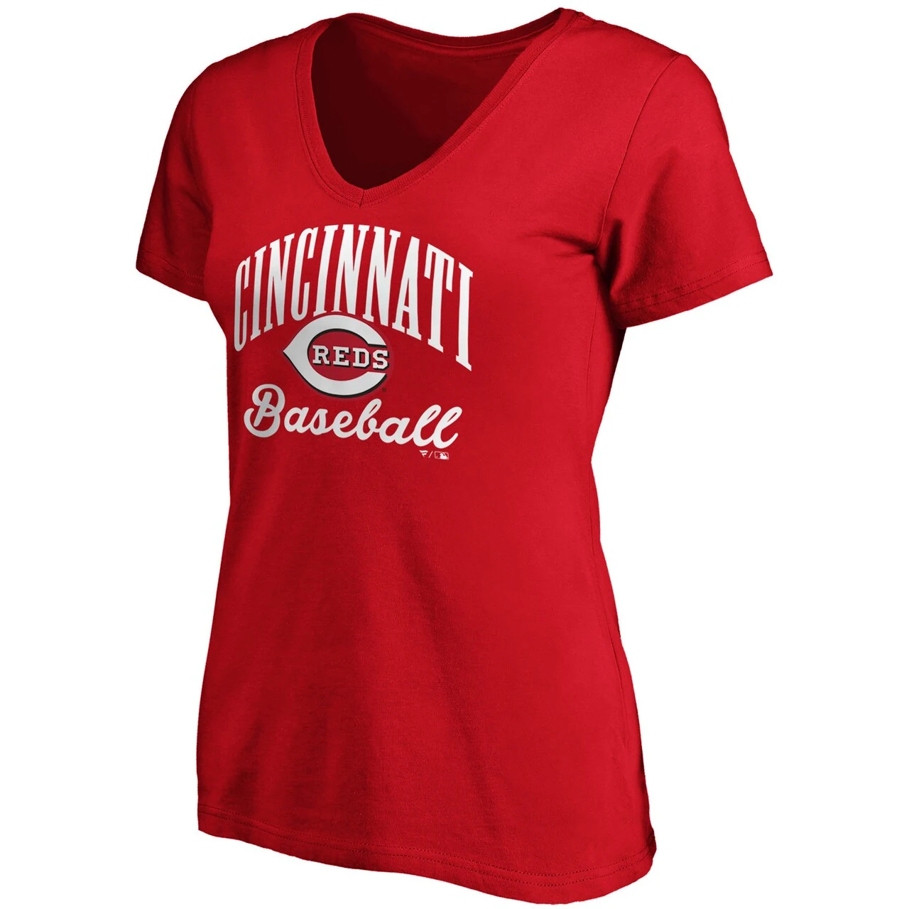 Women's Cincinnati Reds Fanatics Branded Red Victory Script V-Neck T-Shirt - Image 2