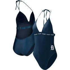 Women's Detroit Tigers G-III 4Her By Carl Banks Navy Full Count One-Piece Swimsuit