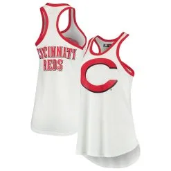 Women's Cincinnati Reds G-III 4Her By Carl Banks White Tater Racerback Tank Top