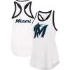 Women's Miami Marlins G-III 4Her By Carl Banks White Tater Tank Top