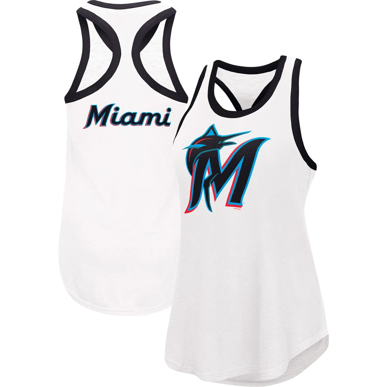 Women's Miami Marlins G-III 4Her By Carl Banks White Tater Tank Top