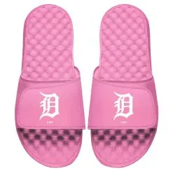 Women's Detroit Tigers ISlide Pink Primary Logo Slide Sandals