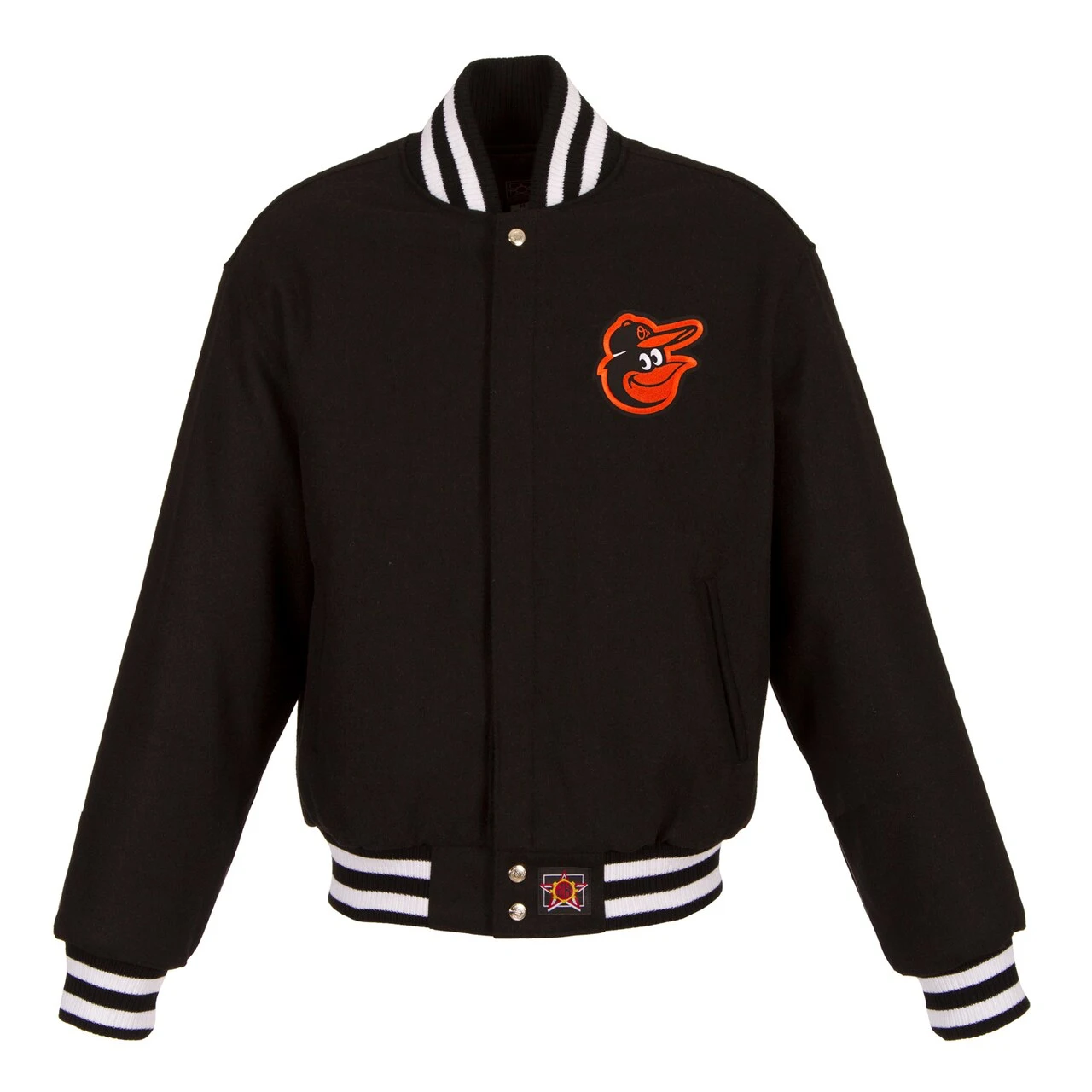 Women's Baltimore Orioles JH Design Black Embroidered Logo All-Wool Jacket