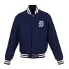 Women's Detroit Tigers JH Design Navy Embroidered Logo All-Wool Jacket