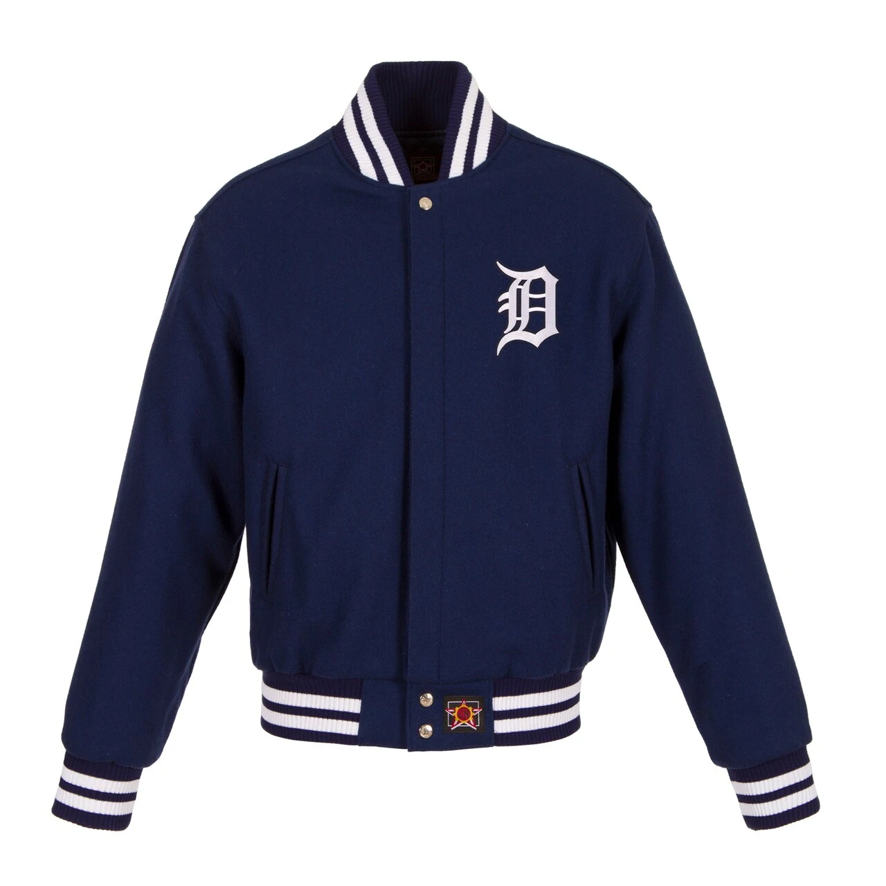 Women's Detroit Tigers JH Design Navy Embroidered Logo All-Wool Jacket